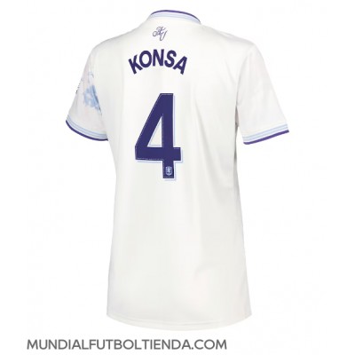 Camiseta Aston Villa Ezri Konsa #4 Tercera Equipación Replica 2025-26 para mujer mangas cortas Camiseta Aston Villa Ezri Konsa #4 Tercera Equipación Replica 2025-26 para mujer mangas cortas